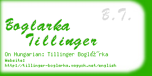 boglarka tillinger business card